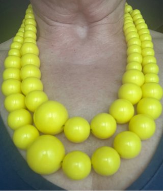 Collana resina giallo due fili