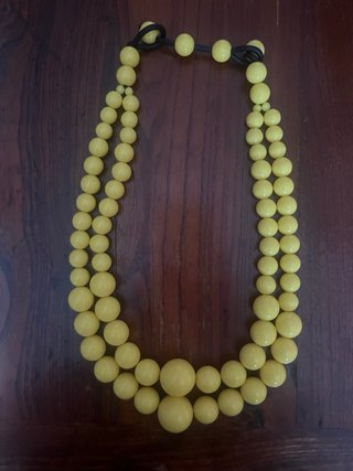 Collana resina giallo due fili