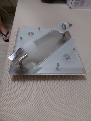 Lámpara de techo moderna plata y cristal