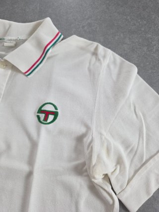 Maglia Polo Sergio Tacchini Bianca Vintage Tg. 46
