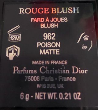 Colorete Dior Rouge Blush Auténtico 962 Poison.