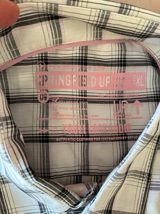 Camisa Springfield cuadros XL manga corta