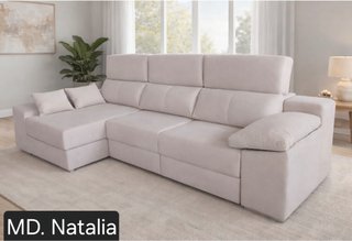 Sofá modular con arcón y puf