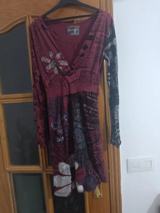 Vestido desigual estampado multicolor