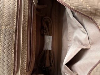 Bolso cartera piel marrón trenzado