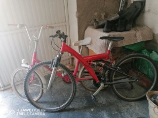 Bicicleta plegable rosa