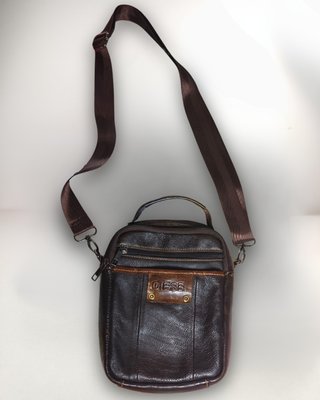 Bandolera DIESB piel marrón 25 cm original hombre