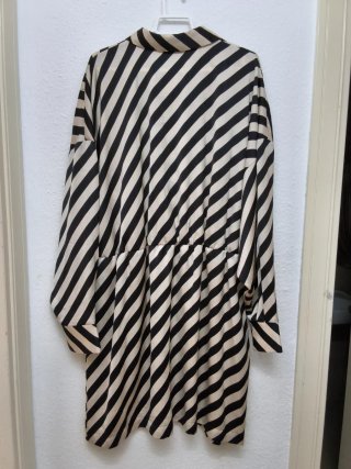 Vestido rayas beige y negro