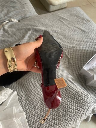 Zapatos tacon rojo vino verano sin estrenar