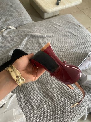 Zapatos tacon rojo vino verano sin estrenar