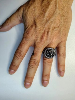 Anello Medusa con Strass Argento