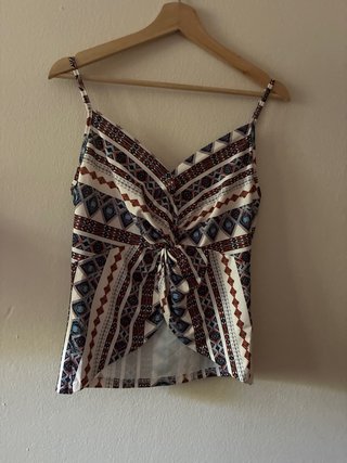 Camiseta tirantes geométrica mujer