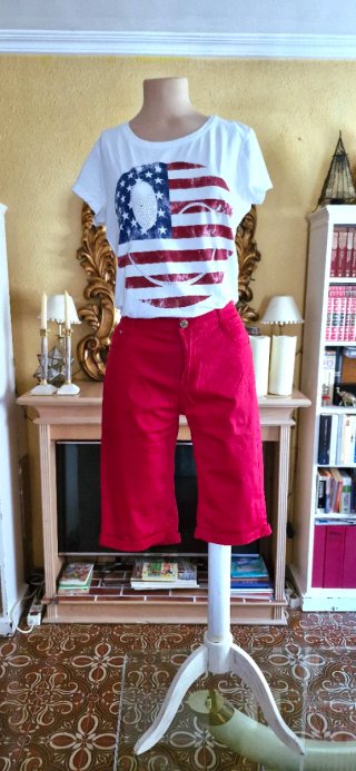 Bermudas  unisex X&D Talla 42 Rojas