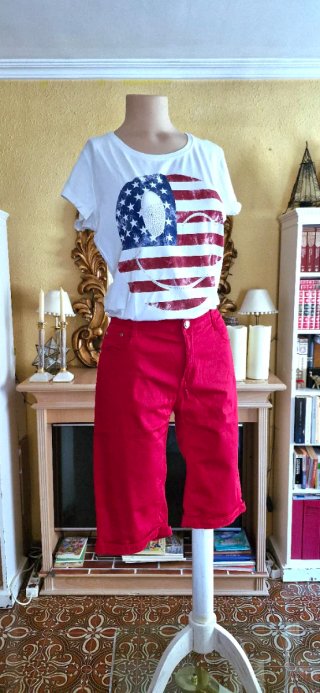 Bermudas  unisex X&D Talla 42 Rojas