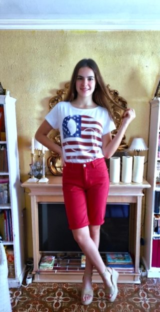 Bermudas  unisex X&D Talla 42 Rojas