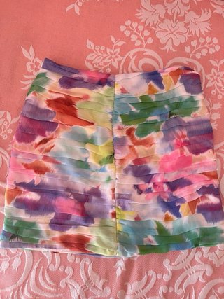 Falda Zara Multicolor Plisada