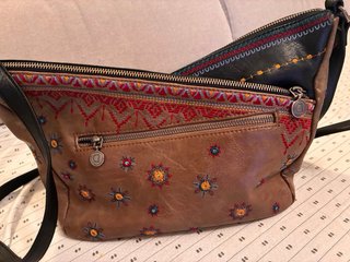 Borsa Desigual bicolore nera e marrone