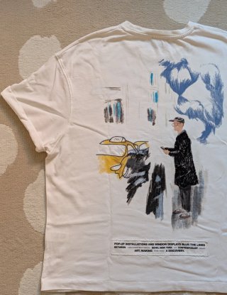 Camiseta Zara Hombre Blanca NYC New York bordadoXL