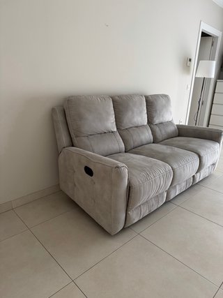 Sofá 3 plazas abatible gris