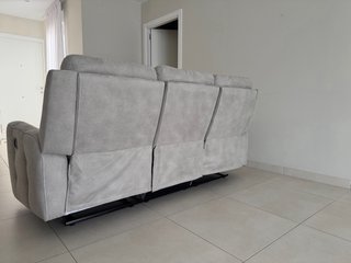 Sofá 3 plazas abatible gris