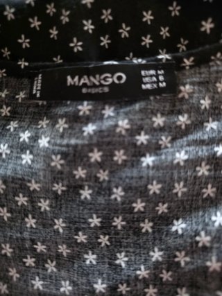 Vestido negro con estrellas blancas Mango