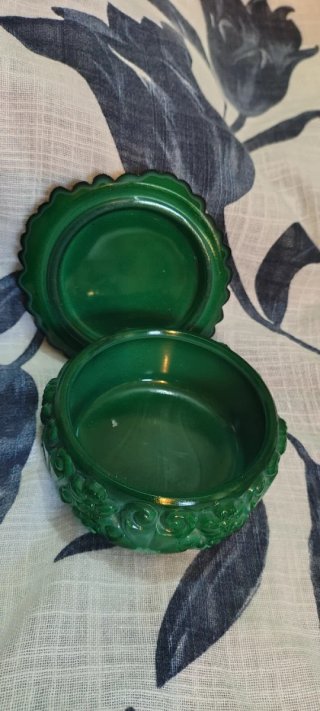 Portagioie in vetro stile malachite
