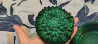 Portagioie in vetro stile malachite