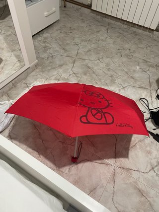 Paraguas plegable Hello Kitty rojo