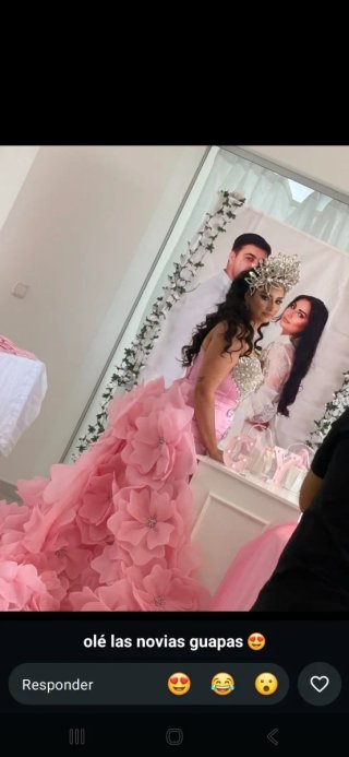 Vestido Bata de Novia Rosa Flores