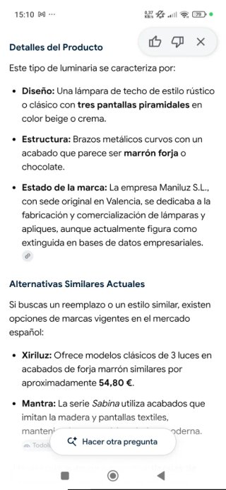 Lámpara de 3 luces beige y marrón