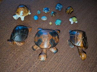 Lote 17 figuras tortugas decoración + moneda