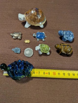 Lote 17 figuras tortugas decoración + moneda