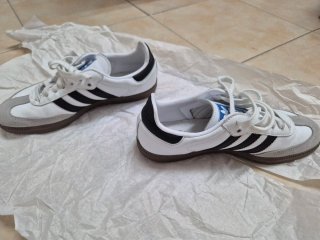 Zapatillas Adidas Samba Blancas Raya Negra