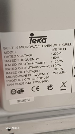 Microondas Teka 20 ME FI Encastre