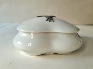 Cajita Joyero Limoges art Nouveau estaño porcelana