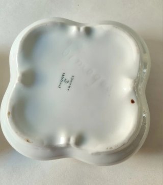 Cajita Joyero Limoges art Nouveau estaño porcelana