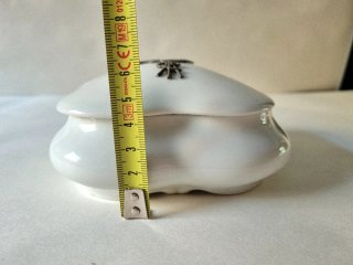 Cajita Joyero Limoges art Nouveau estaño porcelana
