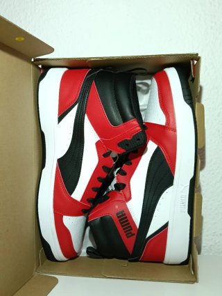 Zapatillas Puma Altas Rojas Blancas Negras