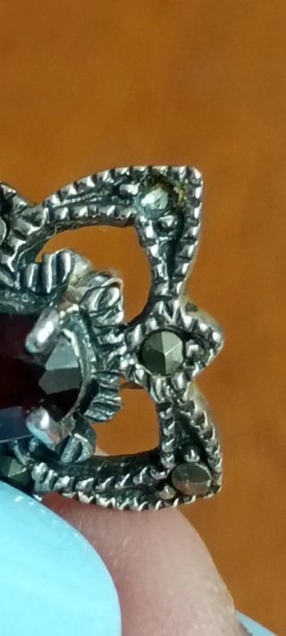Orecchini Argento 925 Granato Marcasite