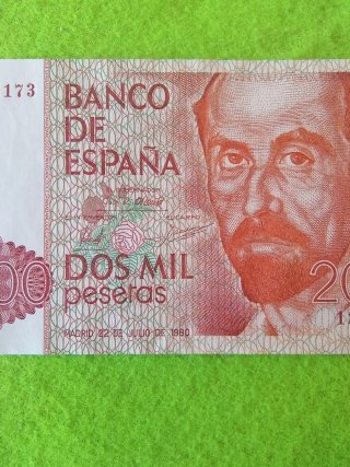 Billete 2000 Pesetas Banco de España 1980 sin seri