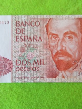 Billete 2000 Pesetas Banco de España 1980 sin seri