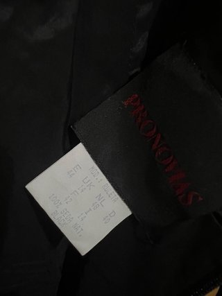 Vestido Joya Pronovias negro lentejuelas flecos 38