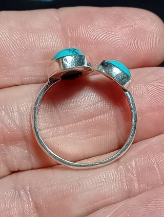 Anillo Plata Ley Turquenita Ovalada