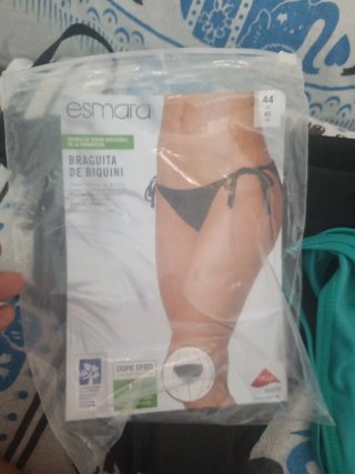 Braguitas bikini verde azulado y negras talla XL