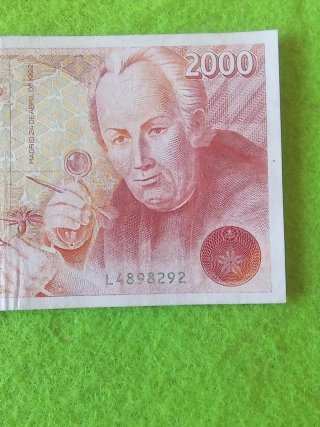 Billete 2000 Pesetas España 1992 serie L . 92