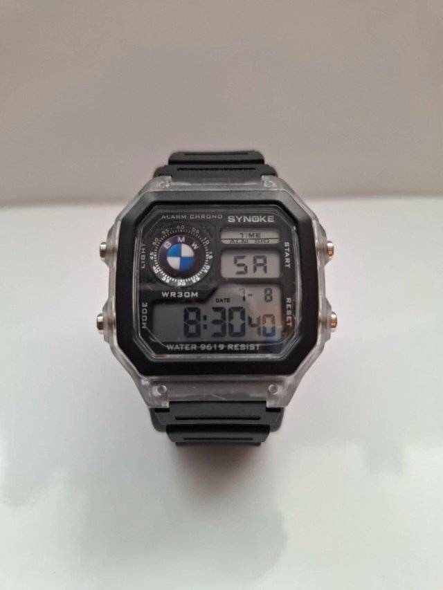 Reloj Synoke BMW Logo Negro Azul blanco