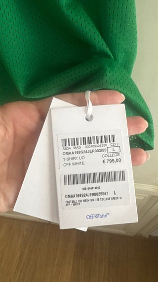 Off-White Football OW Mesh S/S Tee College Green