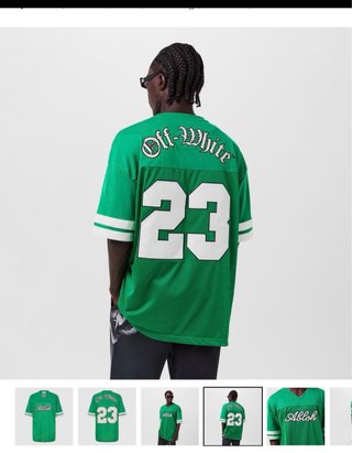 Off-White Football OW Mesh S/S Tee College Green