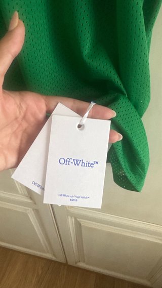 Off-White Football OW Mesh S/S Tee College Green
