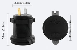 Cargador USB Dual 12V-24V con Voltímetro